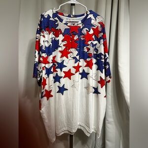 New Patriotic Mix Star Stretch Tee Shirt